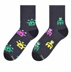 MORE Sosete din bumbac pentru dama, model asimetric Aliens - Happy socks - More S078AS009 grafit (S078AS009)