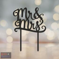 Love & Lights Mr & Mrs feliratos tortadísz 3