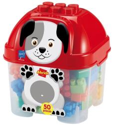 Ecoiffier Abrick: Set 50 cuburi de construcție în cutie cu model câine (7600001927)