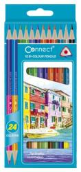 Connect Színes ceruza készlet, kétvégű duocolor 12/24 szín Connect 24 klf. szín (C-107020) - tonerpiac