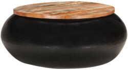 vidaXL Măsuță de cafea, negru, 68x68x30 cm, lemn masiv reciclat (323532) Masa de cafea