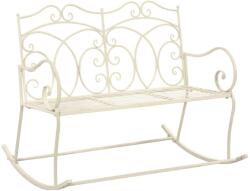 vidaXL Bancă de grădină, alb vintage, 104 cm, fier (45436) - vidaxl