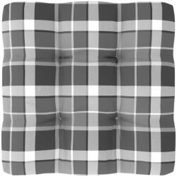 vidaXL Pernă de paleți, gri carouri, 60x60x10 cm, material textil (314387)