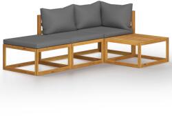 vidaXL Set mobilier de grădină cu perne, 4 piese, lemn masiv de acacia (3057601)