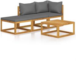 vidaXL Set mobilier de grădină cu perne, 4 piese, lemn masiv de acacia (3057628)