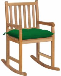 vidaXL Scaun balansoar cu perne verde, lemn masiv de tec (3062777) Balansoar