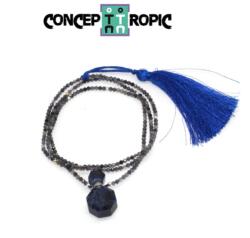  Colier Aromaterapie cristaloterapie din Sodalit - Iolit - Accesorii Argint 925