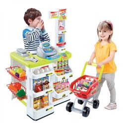  Set de joaca supermarket Alibibi cu casa de marcat, cantar, scanner, lumini si sunete si o multime de accesorii Bucatarie copii