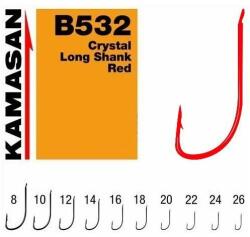 Kamasan Carlige KAMASAN B532 Crystal Long Shank Red, Nr. 22, 10 buc. /plic (KHPB532022)