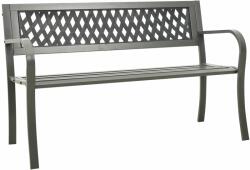 vidaXL Bancă de grădină, gri, 125 cm, oțel (312039)