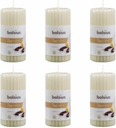 Bolsius Lumânări parfumate striate, 6 buc. , vanilie, 120 x 58 mm 101925260175 (428073)