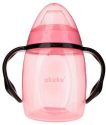 AKUKU Szilikonos csőrös pohár döntött Akuku 280ml rózsaszín - babyboxstore