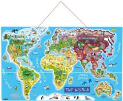 Woodyland Дървен пъзел с магнитни части Woody - Карта на света, 2 в 1 (91290) - ozone