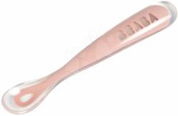 Beaba Linguriţă pentru copii Beaba Ergonomic 1st age Old Pink din silicon roz 17 cm de la 4 luni (BE913464)