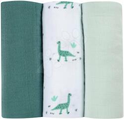 BÉABA Scutece textile din bumbac muselin Cotton Muslin Cloths Beaba Jurassique set de 3 bucăți 70*70 cm, de la 0 luni, verde (BE920345)