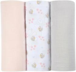 BÉABA Scutece textile din bumbac muselină Cotton Muslin Cloths Beaba Set Cygne de 3 bucăți 70*70 cm pentru 0 luni, roz (BE920343)