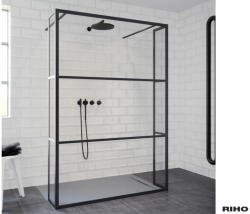 RIHO Grid GB404 zuhanykabin, 200 x 120 cm, fekete GB3120030