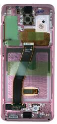 NBA001LCD101223 Samsung Galaxy S20 / S20 5G rózsaszín OEM OLED kijelző érintővel kerettel, előlap (NBA001LCD101223)