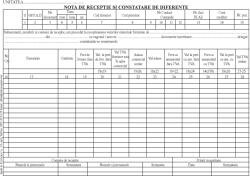  Nota de receptie si constatare diferente simpla alt model