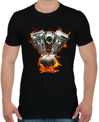 printfashion BLOCK BURN - Férfi póló - Fekete (4869497)