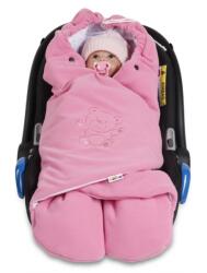 Baby Nellys Sistem de înfășat pentru bebeluși/ Sac de dormit Baby Nellys - fleece polar, bumbac bio - roz