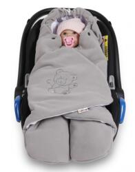 Baby Nellys Sistem de înfășat pentru bebeluși/ Sac de dormit Baby Nellys - fleece polar, bumbac bio - gri