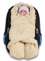 Baby Nellys Sistem de înfășat pentru bebeluși/ Sac de dormit Baby Nellys - fleece polar, bumbac bio- bej