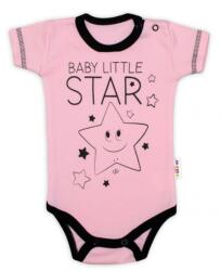 Baby Nellys Body mânecă scurtă Baby Nellys, Baby Little Star - roz