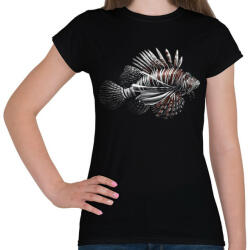 printfashion Oroszlánhal - Tűzhal portré - Női póló - Fekete (4887092)