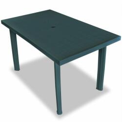 vidaXL Masă de grădină 126x76x72 cm plastic, verde (43598)