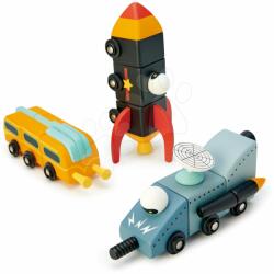 Tender Leaf Mașini spațiale din lemn Space Race Tender Leaf Toys din trei părți pliabile și combinabile (TL8342)