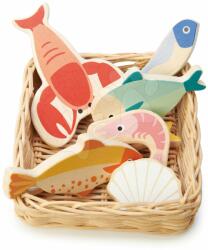 Tender Leaf Coș din lemn cu fructe de mare Seafood Basket Tender Leaf Toys cu pești și scoici (TL8289)