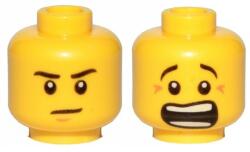 LEGO® Alkatrészek (Pick a Brick) Sárga Minifigura Fej Dupla Festéssel - Ijedt és Morcos arccal 6123702
