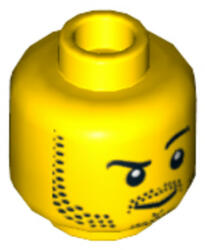 LEGO® Alkatrészek (Pick a Brick) Sárga Minifigura Fej - Borostás mosolygós arccal 4657964