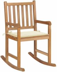 vidaXL Scaun balansoar cu perne crem, lemn masiv de tec (3062759) Balansoar
