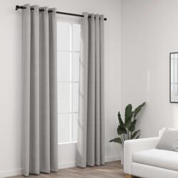 vidaXL Perdele opace, aspect pânză, cu ocheți, 2 buc. , gri, 140x245 cm (321170)