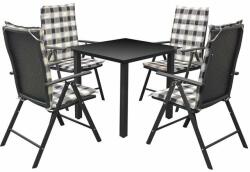 vidaXL Set mobilier exterior 9 piese, cu perne, aluminiu și poliratan (42778)