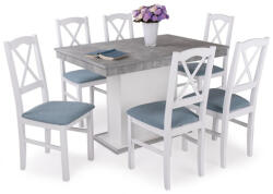 Divian Kis Flóra asztal Niló székkel - 6 személyes étkezőgarnitúra