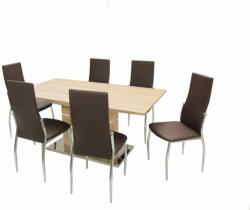 Divian Claudia asztal Toni székkel - 6 személyes étkezőgarnitúra