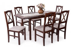 Divian Piánó asztal Niló székkel - 6 személyes étkezőgarnitúra
