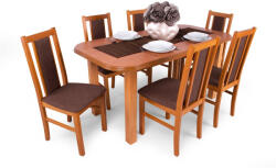 Divian Piano asztal Félix székkel - 6 személyes étkezőgarnitúra