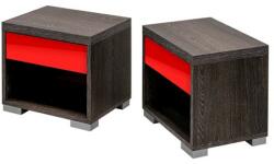 BT Magasfényű polcos fiókos éjjeliszekrény