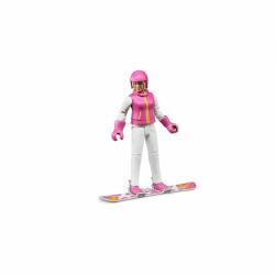 BRUDER - Figurina Femeie Cu Snowboard (br60420) - carlatoys