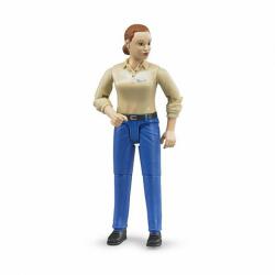 BRUDER - Figurina Femeie Cu Pantaloni Albastri (br60408) - carlatoys Figurina