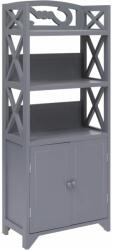 vidaXL Dulap de baie, gri, 46 x 24 x 116 cm, lemn de paulownia (284110) - comfy