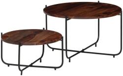 vidaXL Set masă de cafea, 2 piese, lemn masiv de sheesham, 60 x 35 cm (246015) - comfy
