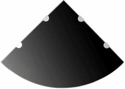 vidaXL Raft de colț cu suporți de crom, sticlă, 45 x 45 cm, negru (243857) - comfy Raft