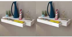vidaXL Rafturi de perete suspendate cu sertare, 2 buc. , alb, 80 cm (276002) - comfy Raft