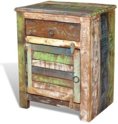 vidaXL Masă de capăt cu 1 sertar și 1 ușă, lemn reciclat (240950) - comfy