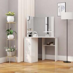 vidaXL Masă de toaletă colțar, masă pentru machiaj și cosmetice, alb (288451)